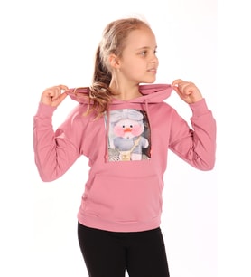 Toontoy Kız Çocuk Baskılı Sweatshirt (Gül Kurusu)