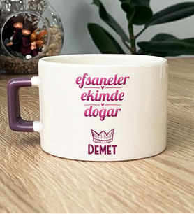 Kişiye Özel Terazi Akrep Burcu Hediye Lüks Fincan Doğum Günü Hediyesi (Mor)