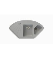 POLEX Cristalüx Granit Evye P-CR1 Tezgah Altı Ve Tezgah Üstü Mutfak Evyesi 104,5x57cm (Gri)