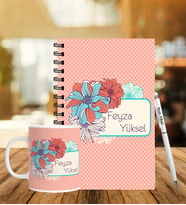 Kendin Tasarla Ahşap Spiral Defter Kalem Kupa Set (Model 6)