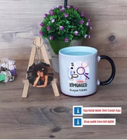 Kimyager Kupa Bardak Beyaz ve Fotoğraflı Ahşap Anahtarlık Hediye (Model 9)