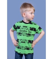 Toontoy Erkek Çocuk Çizgi Desenli Tişört (Yeşil)
