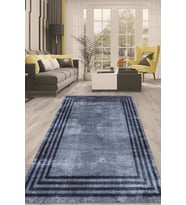 Dijital Kaymaz Taban Yıkanabilir Modern Renkli Salon Halısı Mutfak Halısı Yolluk ND-HT-485 (Mavi)