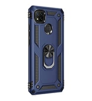 Xiaomi Redmi 10A Kılıf Yüzüklü Standlı Korumalı Tank Kapak (Lacivert)