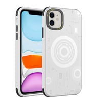 Apple iPhone 12 Kılıf Zore Wireless Şarj Özellikli Desenli Hot Kılıf (Beyaz)