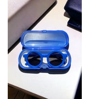 Uv 400 Korumalı Erkek Kız Bebek-Çocuk Güneş Gözlüğü Kutulu Kemik İskandinav Model (Lacivert)