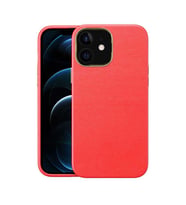 Uyumlu Model Apple iPhone 12 Kılıf Deri Natura Kapak (Kırmızı)