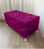 Lüks Sandıklı Kapitone Puf Bench Ayakucu Koltuk (Mor)