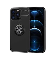 Apple iPhone 14 Pro Kılıf Zore Ravel Yüzüklü Silikon Kılıf (Siyah)