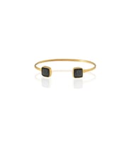 Kadir Jewellery 22 Ayar Altın Kaplama El İşçiliği Zirkon Taşlı Kadın Charm Bileklik (Siyah)