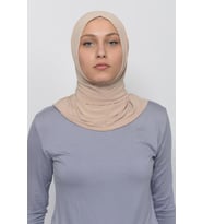 Çıtçıtlı Hazır Eşarp Hijap (Bej)