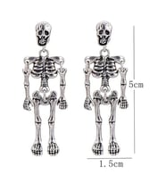 İskelet Kuru Kafa Sallantılı Unisex Küpe bck36 (Beyaz)
