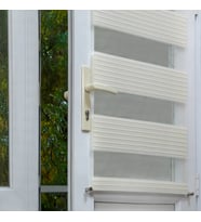 Balkon Kapı Perdesi - Cam Üstü Metal Rustikli Zebra Perde (Ekru)