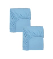 2 Adet 70 x 120 x 20 cm Anne Yanı Lastikli Penye Kumaş Bebek Çarşafı (Mavi)