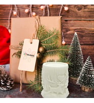 Doğal Soya Wax Yılbaşı Temalı Dekoratif Mum (Beyaz)