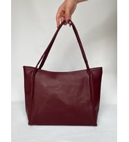 Yumuşak Deri Shopper Evrak Okul Iş Çantası Omuz Çantası Büyük Geniş Günlük Kullanışlı Şık Çanta kadın hediye çanta (Bordo)