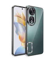 Huawei Honor 90 Kılıf Kamera Korumalı Logo Gösteren Şeffaf Kapak