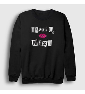 Presmono Unisex Bordo Next Ariana Grande Sweatshirt 152761tt (Siyah)
