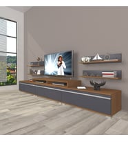 Decoraktiv Ekoflex 270r Mdf Tv Ünitesi Tv Sehpası (Antrasit - Ceviz)