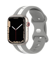 Apple Watch 44/45/46/49mm Kordon Line Ayarlanır Spor Kordon 2/3/4/5/6/se/7/8/9/1 (Gri-Beyaz)