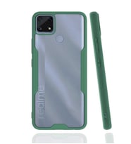 Realme C25 Kılıf Zore Parfe Kenarları Pastel Renk Silikon Kılıf (Koyu Yeşil)