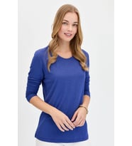 Desen Triko Kadın T-shirt (İndigo)