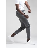 FBI Jeans Dar Ve Lastikli Paça Beli İplikli Kanvas Kumaş Slimfit Jogger Pantolon (Antrasit)