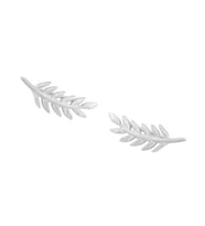 925 Ayar Gümüş Akasya Yaprağı Earcuff Küpe (Gümüş)