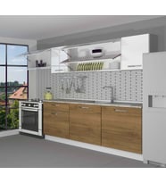 Decoraktiv Ekol 240 MDF Hazır Mutfak Dolabı - Tezgah Dahil - Parlak Beyaz (Beyaz - Pera)