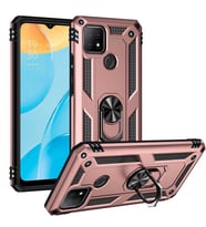 Oppo A15 Kılıf Zore Vega Yüzüklü Standlı Zırh Kılıf (Rose)