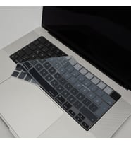Macbook Air Pro Klavye Kılıfı Türkçe Q Baskı M1-M2-M3 A2681 A2941 A2442 A2779 A2485 A2780 A2992 A2991 A2918 Ombre (Siyah-Gri)