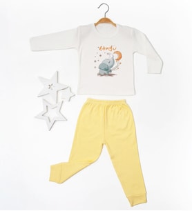 Pia Baby GL2011 İsme Özel Çocuk Pijama Takımı 1-8 Yaş (Sarı)