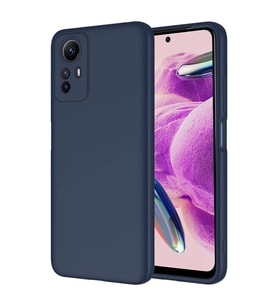 Xiaomi Redmi Note 12S Kılıf Kamera Korumalı iÇi Süet Dokulu Lansman Tipi Silikon (Lacivert)