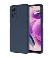 Xiaomi Redmi Note 12S Kılıf Kamera Korumalı iÇi Süet Dokulu Lansman Tipi Silikon (Lacivert)