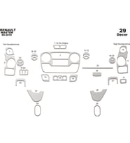 Meriç® Renault Master Ön Torpido Kaplama Maun 29 Parça 2010-2019 (Alüminyum)