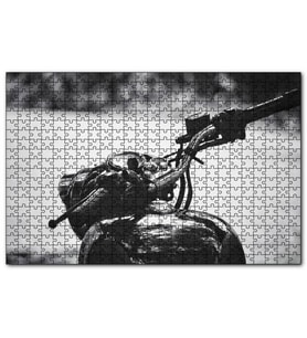 Cakapuzzle Royal Enfield Motorsiklet Depo ve Gidon Siyah Beyaz  Puzzle Yapboz MDF (Ahşap) (500 Parça)