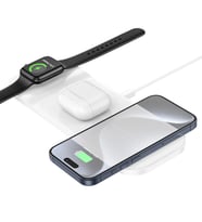 HOCO CQ5 3in1 Wireless Kablosuz Hızlı Şarj Standı (Telefon-Kulaklık-Apple watch) (Beyaz)