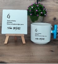 İsme Özel Eş Tasarımı Hediye Seti Kupa Bardak T Kulplu ve Dekoratif Taş Eşe Yıldönümü Doğum Günü Hediyesi (Model 3)