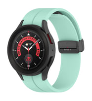 Samsung Galaxy Watch 6 40 43 44 47mm Uyumlu Kavisli Coastal Manyetik Tokalı Silikon Kordon (Turkuaz)