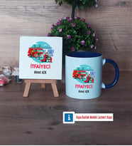 İtfaiyeci Dekoratif Taş, Kupa Bardak Kırmızı Hediye (Model 2)