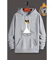 Duck Baskılı Oversize Sweatshirt (Gri)