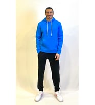 Erkek Kapşonlu Rahat Kalıp İçi Polarlı 3 iplik SweatShırt spr24sw55 (Saks)