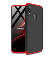 Xiaomi Redmi Note 7 GKK Kılıf 360 Derece Tam Koruma (Kırmızı-Siyah)
