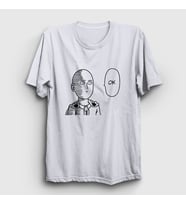 Presmono Unisex Sarı Ok Anime One Punch Man T-Shirt 240613tt (Beyaz)
