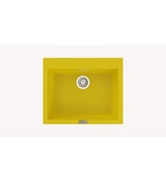 Cristalüx Granit Evye P-X60 Tezgah Altı Ve Tezgah Üstü Kare Mutfak Evyesi 60x50cm (Sarı)