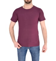Erkek Sıfır Yaka Tişört T-338 BGL-ST01840 (Mürdüm)