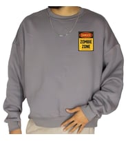 UNİSEX KİŞİYE ÖZEL BASKILI WAFERWEAR SWEATSHİRT (Açık Gri)