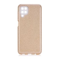 Galaxy A12 Kılıf Simli Renkli Silikon (Gold)