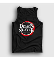 Presmono Unisex Beyaz Logo İblis Avcısı Anime Demon Slayer Kimetsu No Yaiba Atlet 308502tt (Siyah)