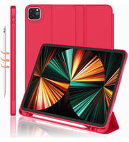 Apple iPad Pro 12.9 3. 4. 5. 6. Nesil Kılıf Kalem Bölmeli Smart Case (Kırmızı)